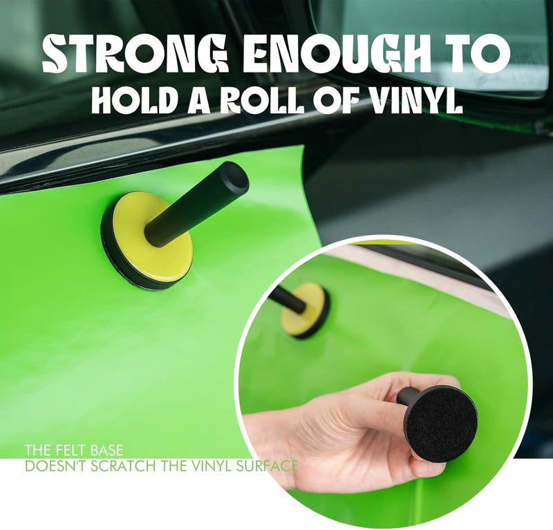FOSHIO 4PCS Wrap Magnets Window Tint Kit, 5M Knife Tape Finish Line, 2PCS Felt Squeegee & Felt Tape, Vinyl Cutter Utility Knife and 10PCS Blades, 2PCS Micro Squeegee Corner Squeegee Vinyl Wrap Tools - Image 2